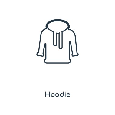 modaya uygun bir tasarım tarzı hoodie simgesi. Beyaz arka plan üzerinde izole hoodie simgesi. hoodie vektör simgesi basit ve modern düz simgesi web sitesi, mobil, logo, app, UI. hoodie simge vektör çizim, Eps10.