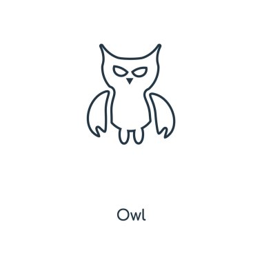 modaya uygun bir tasarım tarzı baykuş simgesi. Beyaz arka plan üzerinde izole baykuş simgesi. baykuş vektör simgesi basit ve modern düz simgesi web sitesi, mobil, logo, app, UI. baykuş simge vektör çizim, Eps10.