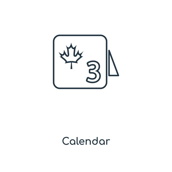 Kalender Ikonen Trendig Designstil Kalenderikonen Isolerad Vit Bakgrund Kalender Vektor — Stock vektor