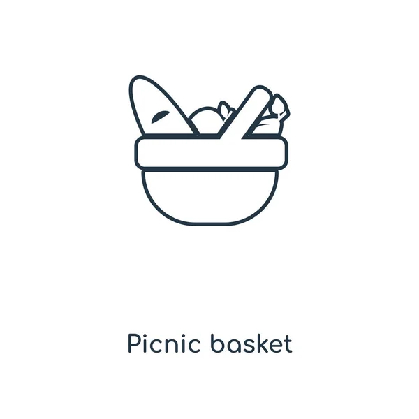 Icono Cesta Picnic Estilo Diseño Moda Icono Cesta Picnic Aislado — Vector de stock