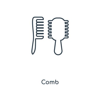 modaya uygun bir tasarım tarzı tarak simgesi. Beyaz arka plan üzerinde izole simgesi tarak. vektör simgesi basit ve modern düz simgesi web sitesi, mobil, logo, app, tarak UI. tarak simge vektör çizim, Eps10.