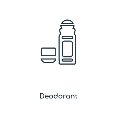 modaya uygun bir tasarım tarzı deodorant simgesi. Beyaz arka plan üzerinde izole deodorant simgesi. Deodorant vektör simgesi basit ve modern düz simgesi web sitesi, mobil, logo, app, UI. Deodorant simge vektör çizim, Eps10.