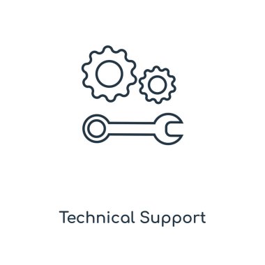 Teknik destek simgesi modaya uygun bir tasarım tarzı. Teknik destek simgesi beyaz arka plan üzerinde izole. Teknik destek vektör simgesi basit ve modern düz simgesi web sitesi, mobil, logo, app, UI. Teknik destek simge vektör çizim, Eps10.