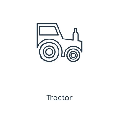 modaya uygun bir tasarım tarzı traktör simgesi. Beyaz arka plan üzerinde izole traktör simgesi. Traktör vektör simgesi basit ve modern düz simgesi web sitesi, mobil, logo, app, UI. Traktör simge vektör çizim, Eps10.