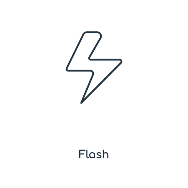 Blinka Symbolen Trendig Designstil Blixt Ikonen Isolerad Vit Bakgrund Flash — Stock vektor