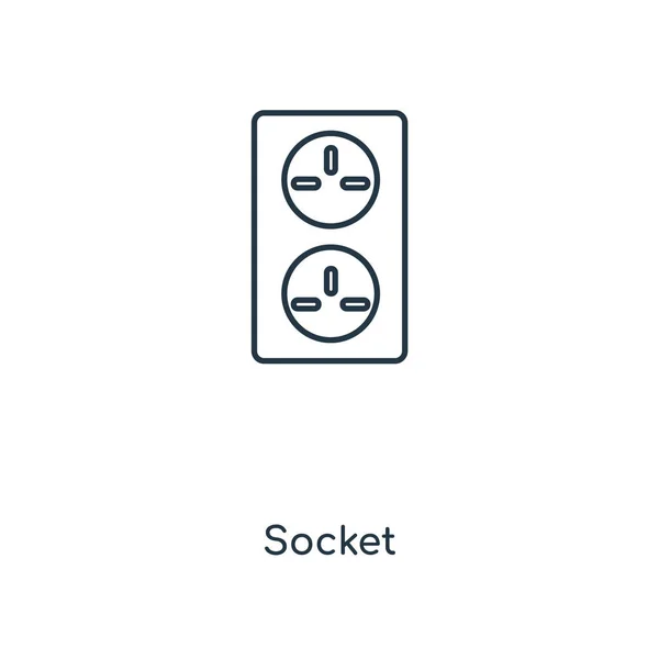 トレンディなデザイン スタイルのソケットのアイコン ソケットのアイコンは 白い背景で隔離 ソケットの Web サイト アプリ ベクトル アイコン — ストックベクタ