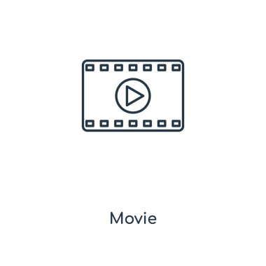 modaya uygun bir tasarım tarzı film simgesi. Beyaz arka plan üzerinde izole film simgesi. Film vektör simgesi basit ve modern düz simgesi web sitesi, mobil, logo, app, UI. Film simge vektör çizim, Eps10.