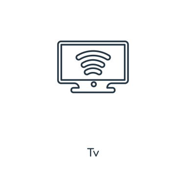 modaya uygun bir tasarım tarzı TV simgesi. Beyaz arka plan üzerinde izole tv simgesi. TV vektör simgesi basit ve modern düz simgesi web sitesi, mobil, logo, app, UI. TV simge vektör çizim, Eps10.