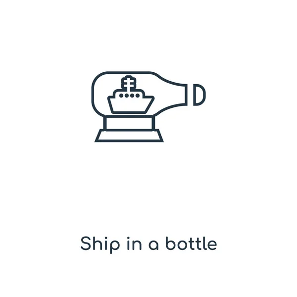 Fartyget Flaska Ikon Trendig Designstil Fartyget Flaska Ikon Isolerad Vit — Stock vektor