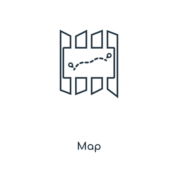 Значок Карти Модному Стилі Дизайну Значок Карти Ізольовано Білому Тлі — стоковий вектор