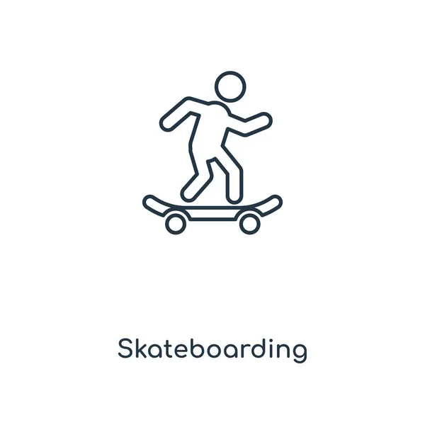 Икона Скейтбординга Модном Стиле Дизайна Skateboarding Icon Isolated White Background — стоковый вектор