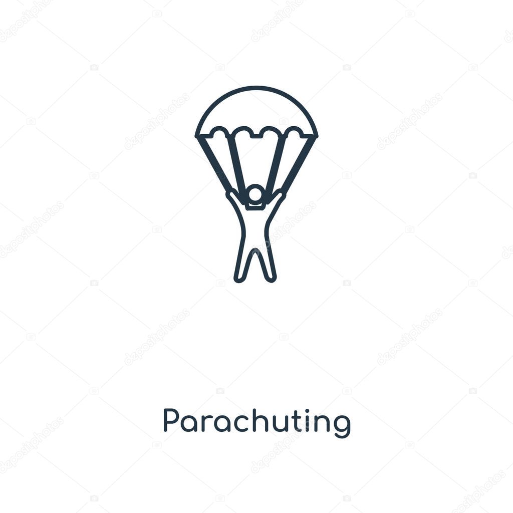parachuting icon in trendy design style. parachuting icon isolated on white background. parachuting vector icon simple and modern flat symbol for web site, mobile, logo, app, UI. parachuting icon vector illustration, EPS10.