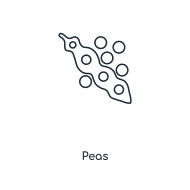 modaya uygun bir tasarım tarzı bezelye simgesi. Beyaz arka plan üzerinde izole bezelye simgesi. bezelye simgesi basit vektör ve modern düz UI uygulaması, web sitesi, mobil, logo, sembol. bezelye simge vektör çizim, Eps10.