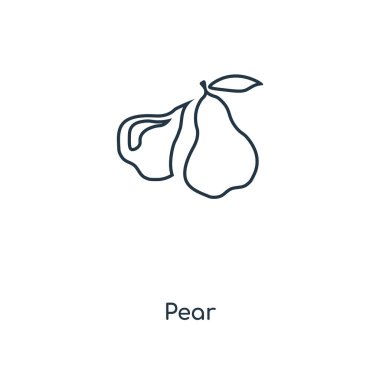 modaya uygun bir tasarım tarzı armut simgesi. Beyaz arka plan üzerinde izole armut simgesi. armut vektör simgesi basit ve modern düz simgesi web sitesi, mobil, logo, app, UI. armut simge vektör çizim, Eps10.