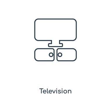 modaya uygun bir tasarım tarzı televizyon simgesi. Beyaz arka plan üzerinde izole televizyon simgesi. televizyon vektör simgesi basit ve modern düz simgesi web sitesi, mobil, logo, app, UI. televizyon simge vektör çizim, Eps10.