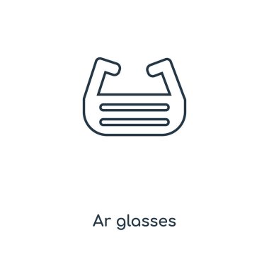 modaya uygun bir tasarım tarzı ar gözlük simgesi. ar gözlük simgesi beyaz arka plan üzerinde izole. AR gözlük vektör simgesi basit ve modern düz simgesi web sitesi, mobil, logo, app, UI. AR gözlük simge vektör çizim, Eps10.