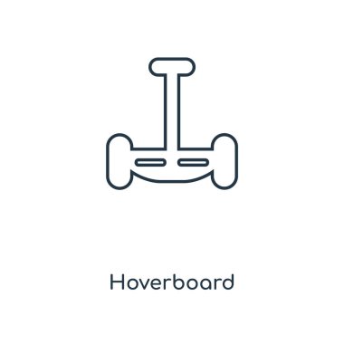 modaya uygun bir tasarım tarzı hoverboard simgesi. Beyaz arka plan üzerinde izole hoverboard simgesi. Hoverboard vektör simgesi basit ve modern düz simgesi web sitesi, mobil, logo, app, UI. Hoverboard simge vektör çizim, Eps10.