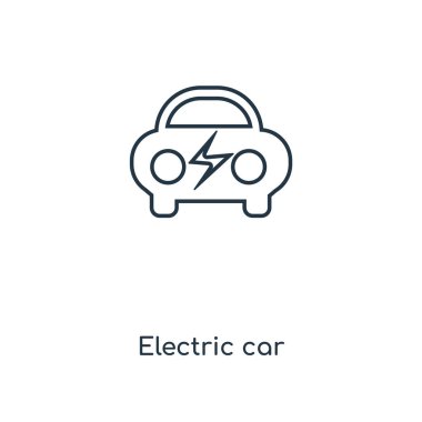 modaya uygun bir tasarım tarzı elektrikli otomobil simgesi. elektrikli otomobil simgesi beyaz arka plan üzerinde izole. elektrikli otomobil vektör simgesi basit ve modern düz simgesi web sitesi, mobil, logo, app, UI. elektrikli otomobil simge vektör çizim, Eps10.