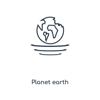 Planet earth simgesini modaya uygun bir tasarım tarzı. planet earth simgesini beyaz arka plan üzerinde izole. gezegen dünyanın vektör simgesi basit ve modern düz simgesini web sitesi, mobil, logo, app, UI. Planet earth simge vektör çizim, Eps10.