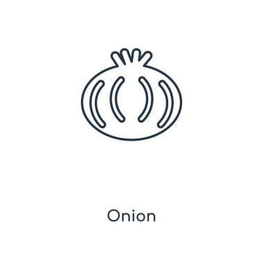 modaya uygun bir tasarım tarzı soğan simgesi. Beyaz arka plan üzerinde izole soğan simgesi. soğan vektör simgesi basit ve modern düz simgesi web sitesi, mobil, logo, app, UI. soğan simge vektör çizim, Eps10.