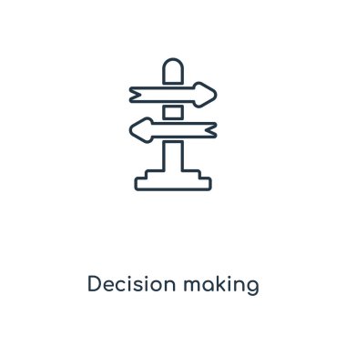 modaya uygun bir tasarım tarzı karar verme simgesi. Beyaz arka plan üzerinde izole karar verme simgesi. karar verme vektör simgesi basit ve modern düz simgesi web sitesi, mobil, logo, app, UI. karar verme simge vektör çizim, Eps10.