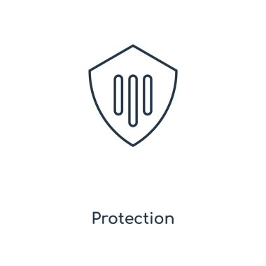 modaya uygun bir tasarım tarzı koruma simgesi. Beyaz arka plan üzerinde izole koruma simgesi. koruma vektör simgesi basit ve modern düz simgesi web sitesi, mobil, logo, app, UI. koruma simge vektör çizim, Eps10.
