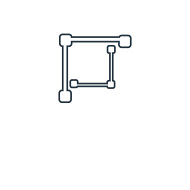 Vektör kavramı satırı simgesi. Doğrusal vektör kavramı anahat simgesi tasarım. Bu basit öğe resimde web ve mobil UI/Ux için kullanılabilir.