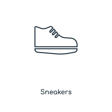 modaya uygun bir tasarım tarzı spor ayakkabı simgesi. Beyaz arka plan üzerinde izole spor ayakkabı simgesi. spor ayakkabı simgesi basit vektör ve modern düz UI uygulaması, web sitesi, mobil, logo, sembol. spor ayakkabı simge vektör çizim, Eps10.