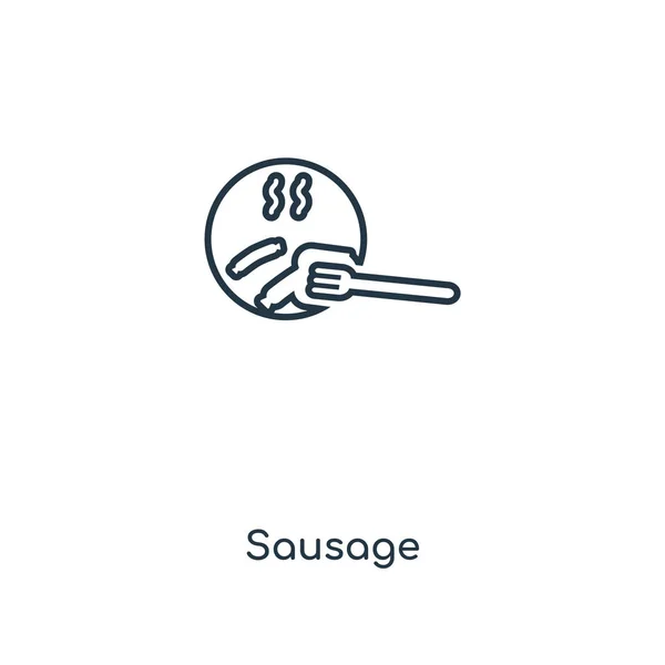 Icône Saucisse Dans Style Design Mode Icône Saucisse Isolée Sur — Image vectorielle