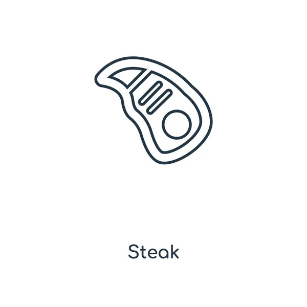 Steak Ikona Módní Design Stylu Steak Ikona Izolovaných Bílém Pozadí — Stockový vektor