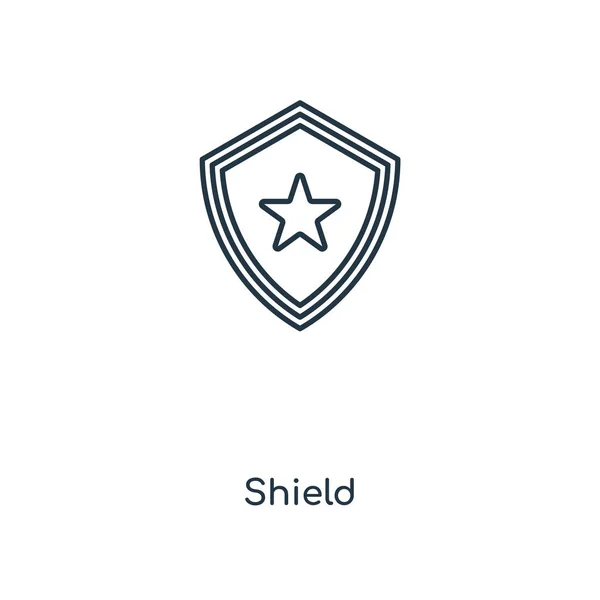 Icono Escudo Estilo Diseño Moda Icono Escudo Aislado Sobre Fondo — Vector de stock