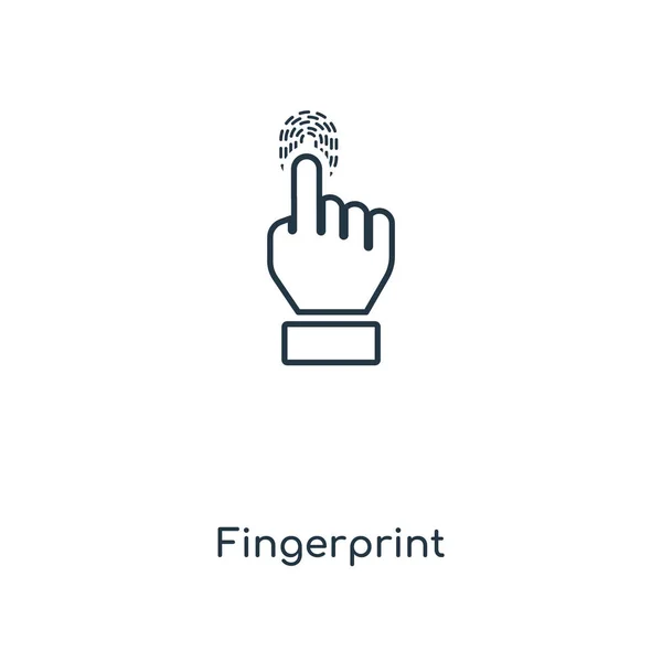 Fingerprint Ikonen Trendig Designstil Fingerprint Ikonen Isolerad Vit Bakgrund Fingerprint — Stock vektor