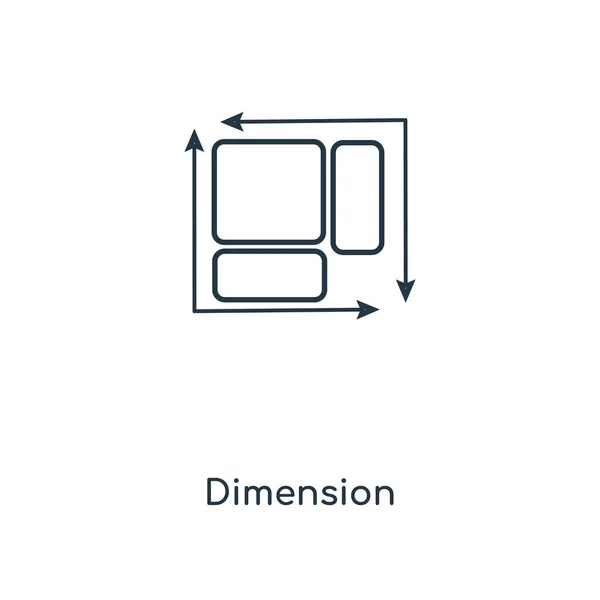 Wymiar Ikona Modny Styl Wymiar Ikona Białym Tle Wymiar Ikona — Wektor stockowy