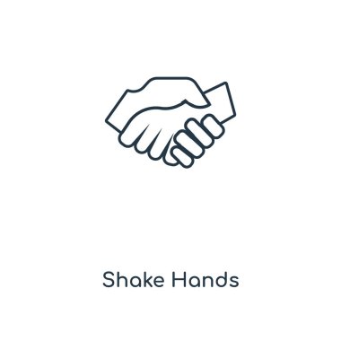 eller simgesini modaya uygun bir tasarım tarzında sallamak. Beyaz arka plan üzerinde izole eller simgesini sallamak. Shake eller vektör simgesi basit ve modern düz simgesi web sitesi, mobil, logo, app, UI. Eller simge vektör çizim, Eps10 sallamak.