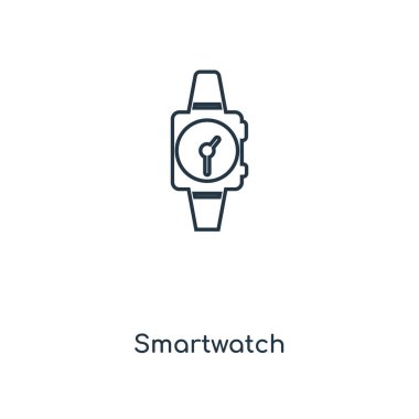 modaya uygun bir tasarım tarzı SmartWatch simgesi. Beyaz arka plan üzerinde izole smartwatch simgesi. SmartWatch vektör simgesi basit ve modern düz simgesi web sitesi, mobil, logo, app, UI. SmartWatch simge vektör çizim, Eps10.