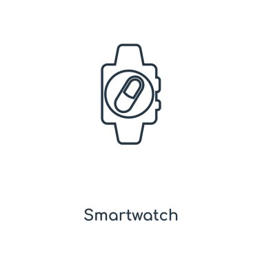 modaya uygun bir tasarım tarzı SmartWatch simgesi. Beyaz arka plan üzerinde izole smartwatch simgesi. SmartWatch vektör simgesi basit ve modern düz simgesi web sitesi, mobil, logo, app, UI. SmartWatch simge vektör çizim, Eps10.