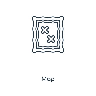 harita simgesi modaya uygun bir tasarım tarzı. harita simgesi beyaz arka plan üzerinde izole. Harita vektör simgesi basit ve modern düz simgesi web sitesi, mobil, logo, app, UI. harita simge vektör çizim, Eps10.