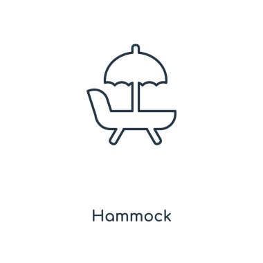 modaya uygun bir tasarım tarzı hamak simgesi. Beyaz arka plan üzerinde izole hamak simgesi. hamak vektör simgesi basit ve modern düz simgesi web sitesi, mobil, logo, app, UI. hamak simge vektör çizim, Eps10.