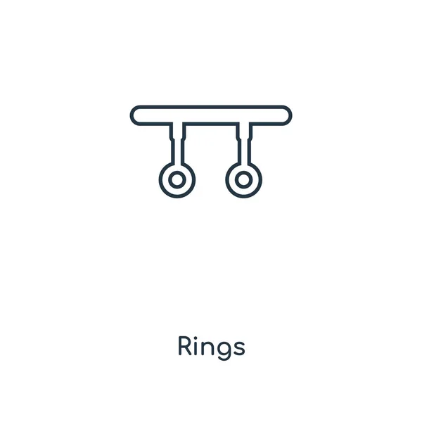Ringar Ikonen Trendig Designstil Ringar Ikonen Isolerad Vit Bakgrund Ringar — Stock vektor