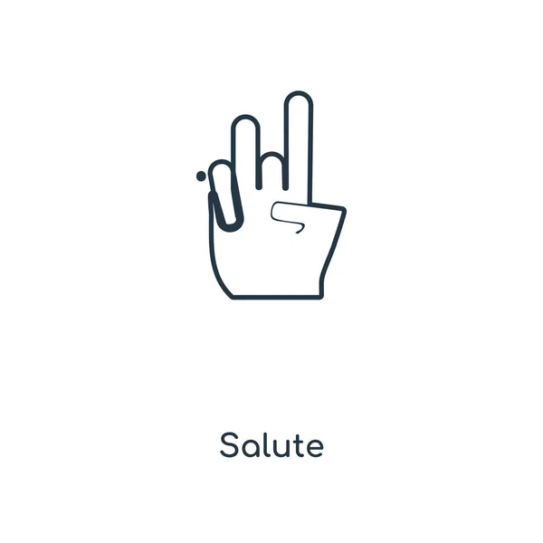 トレンディなデザイン スタイルのアイコンを敬礼 敬礼のアイコンは 白い背景で隔離 敬礼の Web サイト アプリ ベクトル アイコン — ストックベクタ