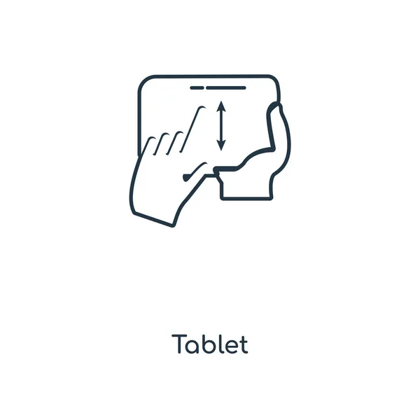 Tablett Ikon Trendig Designstil Tablett Ikon Isolerad Vit Bakgrund Tablett — Stock vektor