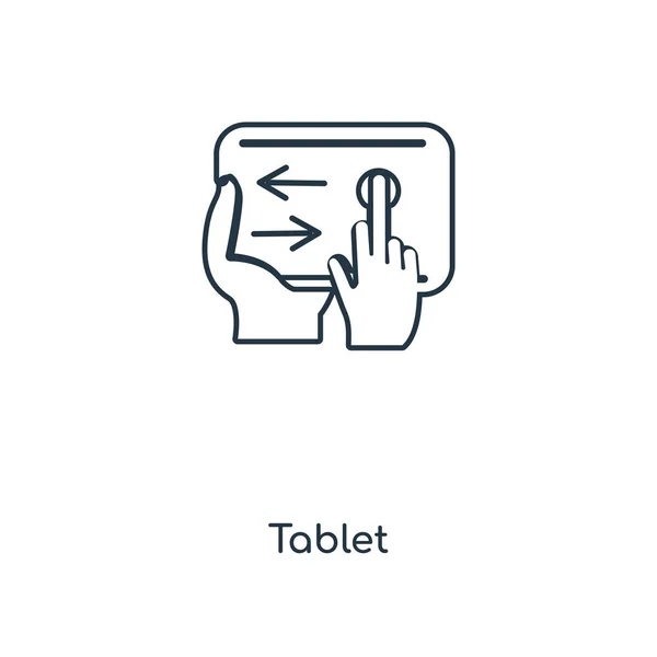 トレンディなデザイン スタイルのタブレットのアイコン タブレットのアイコンは 白い背景で隔離 タブレットの Web サイト アプリ ベクトル アイコン — ストックベクタ