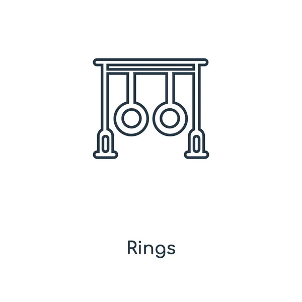 Ringar Ikonen Trendig Designstil Ringar Ikonen Isolerad Vit Bakgrund Ringar — Stock vektor