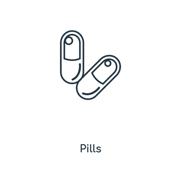 Pillen Ikone Trendigen Design Stil Pillen Symbol Isoliert Auf Weißem — Stockvektor