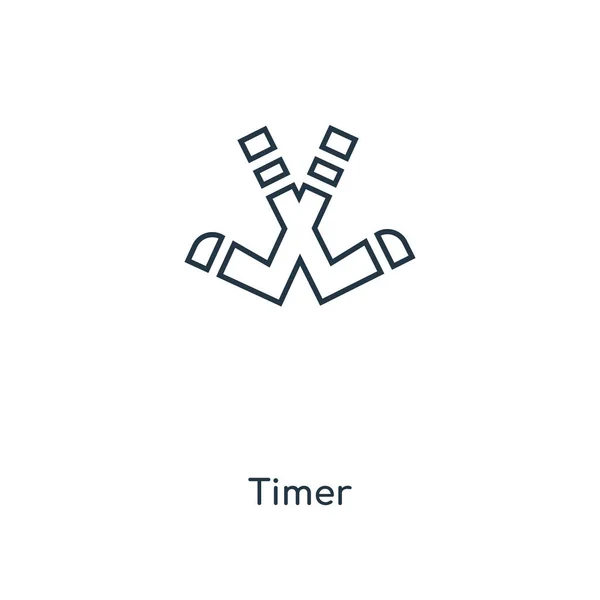 Timer Pictogram Trendy Stijl Timer Pictogram Geïsoleerd Een Witte Achtergrond — Stockvector