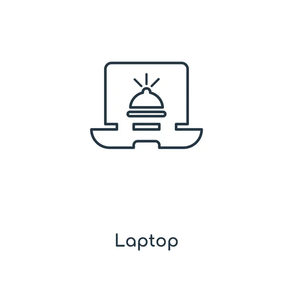 Ikona Laptopa Modny Styl Laptop Ikona Białym Tle Laptop Ikona — Wektor stockowy