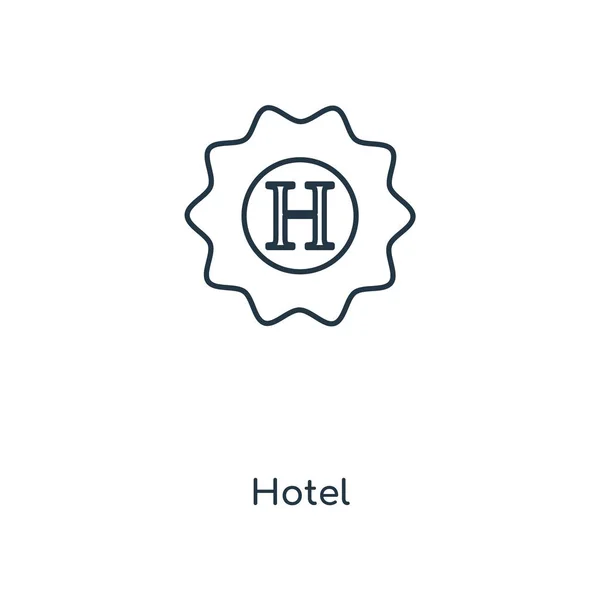 Hotelschild Ikone Trendigen Design Stil Hotelschild Symbol Isoliert Auf Weißem — Stockvektor