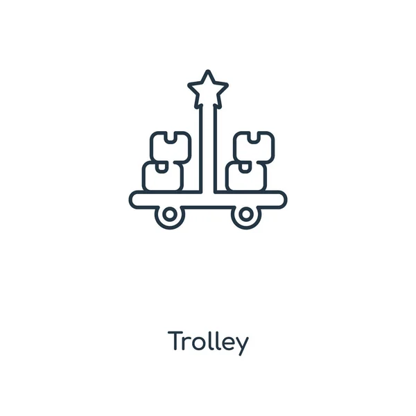 Trolley Symbol Trendigen Design Stil Trolley Symbol Isoliert Auf Weißem — Stockvektor