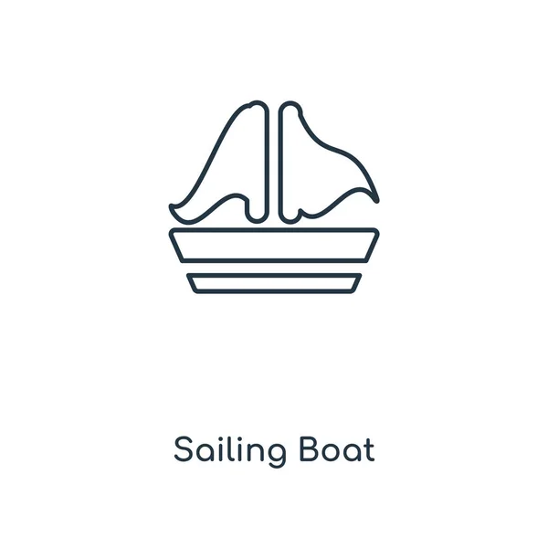 トレンディなデザイン スタイルのセーリング ボート アイコン 帆船のアイコンが白い背景で隔離 帆船の Web サイト アプリ ベクトル — ストックベクタ