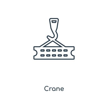 modaya uygun bir tasarım tarzı vinç simgesi. Beyaz arka plan üzerinde izole vinç simgesi. Vinç vektör simgesi basit ve modern düz simgesi web sitesi, mobil, logo, app, UI. simge vektör çizim, Eps10 vinç.